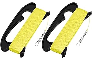 IMAGE Kite Spool Handle 2 Pack - 100M/328 Feet High-Strength Nylon Kite String with Handles and Quick Connect Clips, Vibrant 