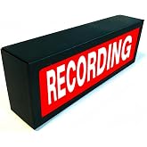 Recording RGB LED Neon Lightbox Dimmable Wall Mountable Pulsing Studio Warning Sign Illuminated Lights Sign for Cinema Libraries Cafes Home Company Desk Wall Decor USB Powered