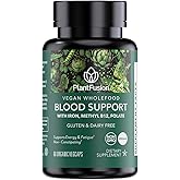 PlantFusion Vegan Iron Supplement for Women & Men - Gentle Plant-Based Iron with Vitamin C, Methyl B12, Folate - Non-Constipating, Wholefood Iron Pills for Energy, Anemia & Blood Support, 60 Capsules
