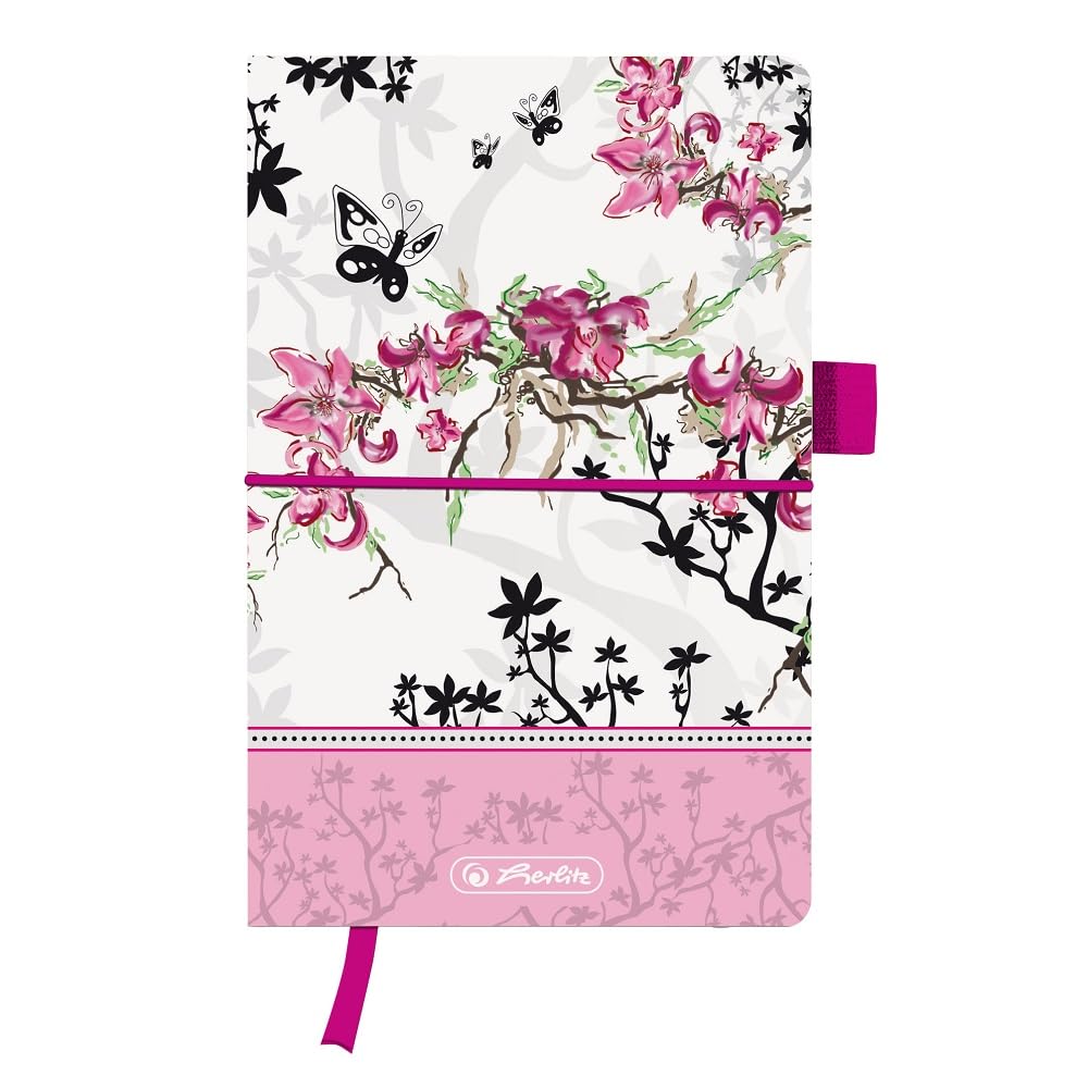 Herlitz A5 My Book Fashion Bloom Design Hardcover Notebook with Book Ribbon and Pen Loop