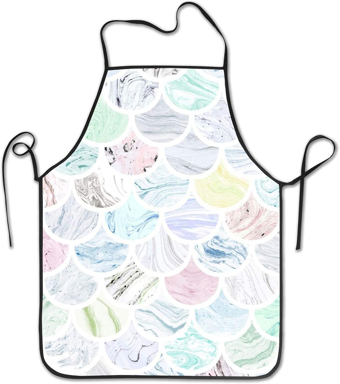 Premium Apron Adjustable Waist Ties, Marble Paper Textures Bib Aprons
