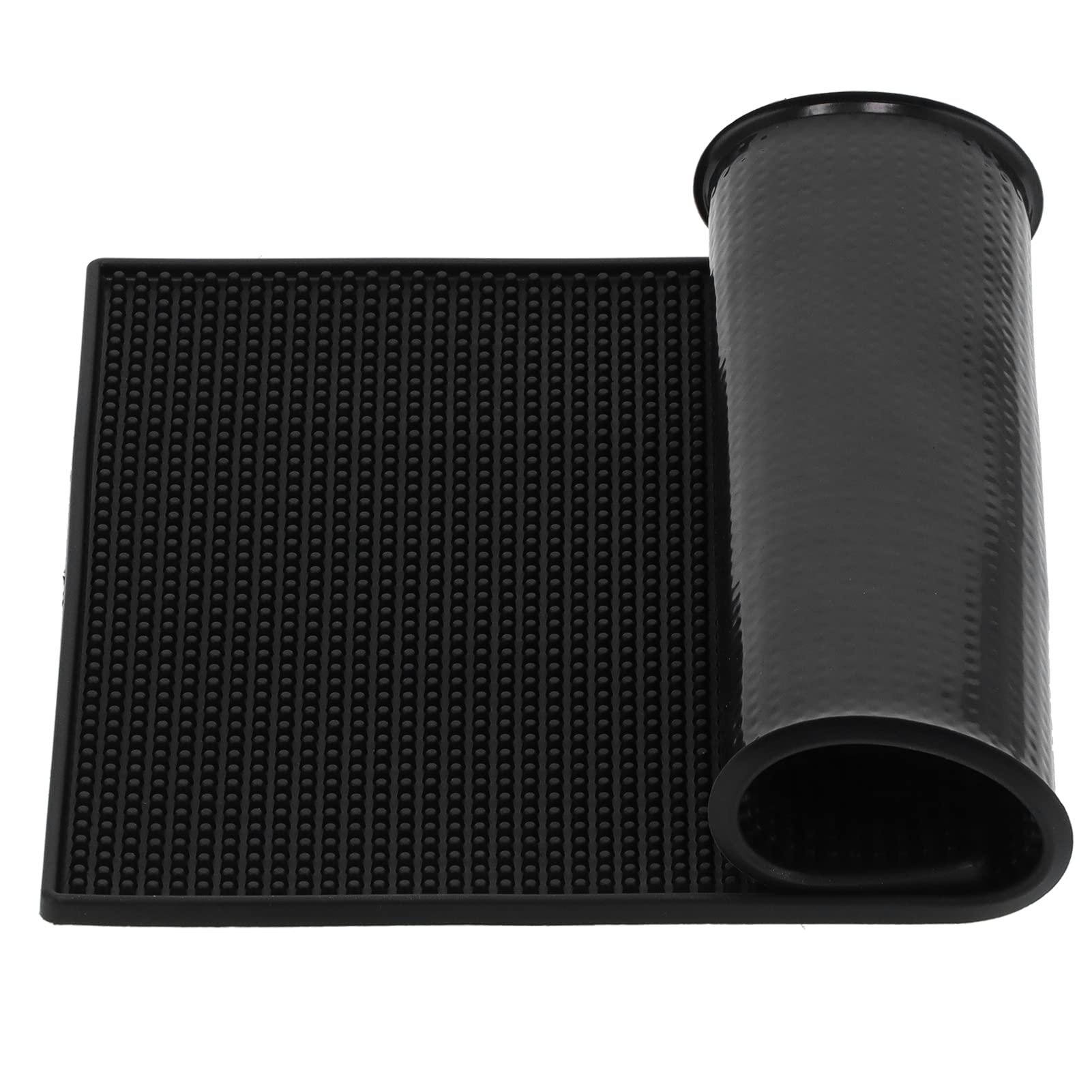 Bar Mat,Nonslip Rubber Barber Bar Mat, Countertop Mat Service Mat Black Coffee Bar Mats Spill Mat for Counter Top (Small Square bar mat (30 * 15CM))