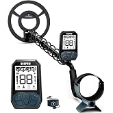 SUNPOW Rechargeable Metal Detector for Adults &amp; Kids - Gold Finder with 1500mAh Lithium Battery, 20H Runtime, High Accuracy 8" Depth &amp; 4 Modes for Beach &amp; Shallow Water Treasure Hunting