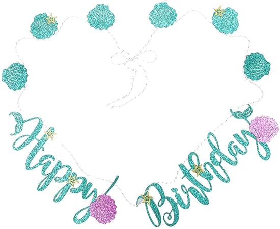 Amazon Co Jp Lothverグリッターパウダーマーメイド誕生日ガーランド Happy誕生日 パーティー文字ガーランドバナーホオジロデコレーションadornments おもちゃ