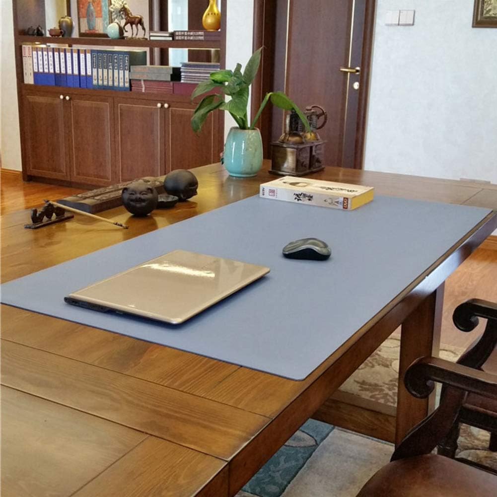 PU Leather Mouse Pad For Computer, Waterproof Non Slip Office Desk Pad Protector,Ultra Thin Heat Resistant Anti Scratch Desk Mat Blotter Comfortable Writing Surface-blueb W90xh50cm(35x20inch)