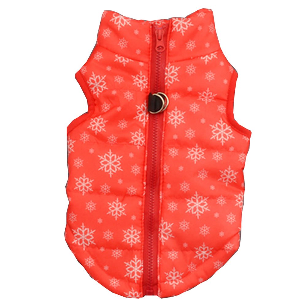 ZoonPark® Pet Dogs Winter Coat,Dog Warm Coat Jacket Pet Vest Harness Padded Apparel Clothes Small For Cats Puppy Small Dog (S,Length 26cm, Red Christmas)