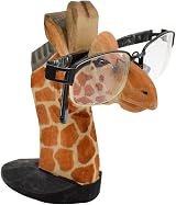 VIPbuy Hand Carved Wood Eyeglasses Holder Stand Giraffe Desk Decor Gift view 2