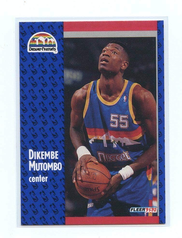 1991 92 Fleer 277 Dikembe Mutombo Denver Nuggets Rookie Card Mint 