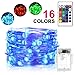 Sunnest Waterproof String Lights Outdoor, 16ft 50 LEDs Fairy Lights Battery Operated 16 Colors String Lights with Remote Control LED Lights for Bedroom, Corridor, Patio, Garden, Yard