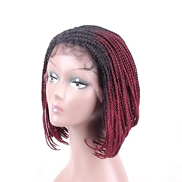 Amazon Com Zm Braided Wigs Bob Lace Front Wig For Black Women