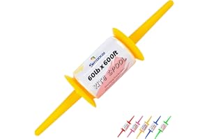 SIMXKAI Kite String Spool & Winder - Easy-to-Grip Line Handle, 600 ft Twisted Kite Line for Kids & Adults (Yellow)