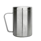 Beatcreat Stainless Steel Double Wall Insulated Mug, 14oz/400ml, BPA Free, Reusable, Modern, Silver, Kitchen & Outdoor & Camping