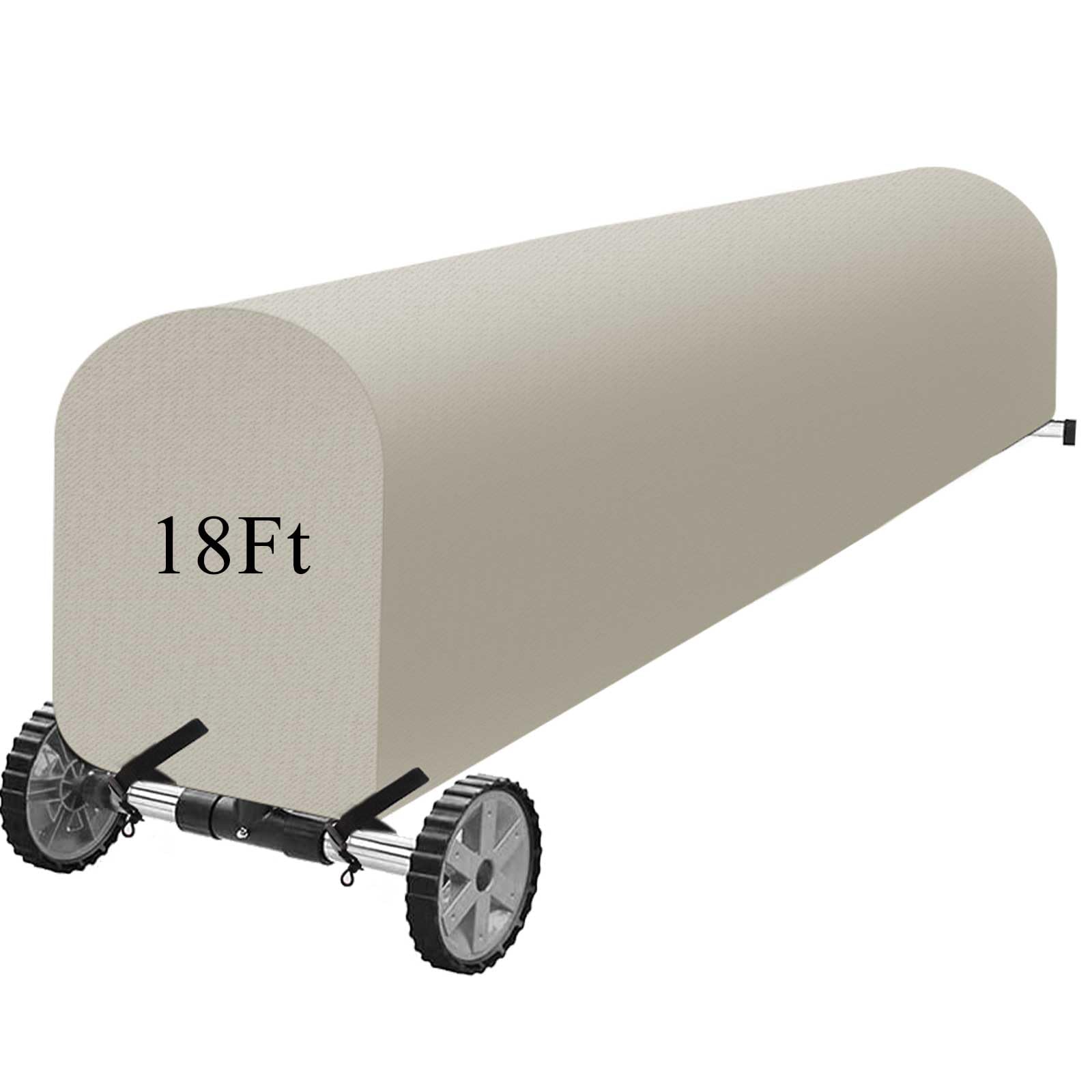 Photo 1 of Woanger Heavy Duty Pool Solar Reel Cover Waterproof UV Resistant Inground Swimming Pool Solar Reel Roller Blanket(18 Ft,Beige)