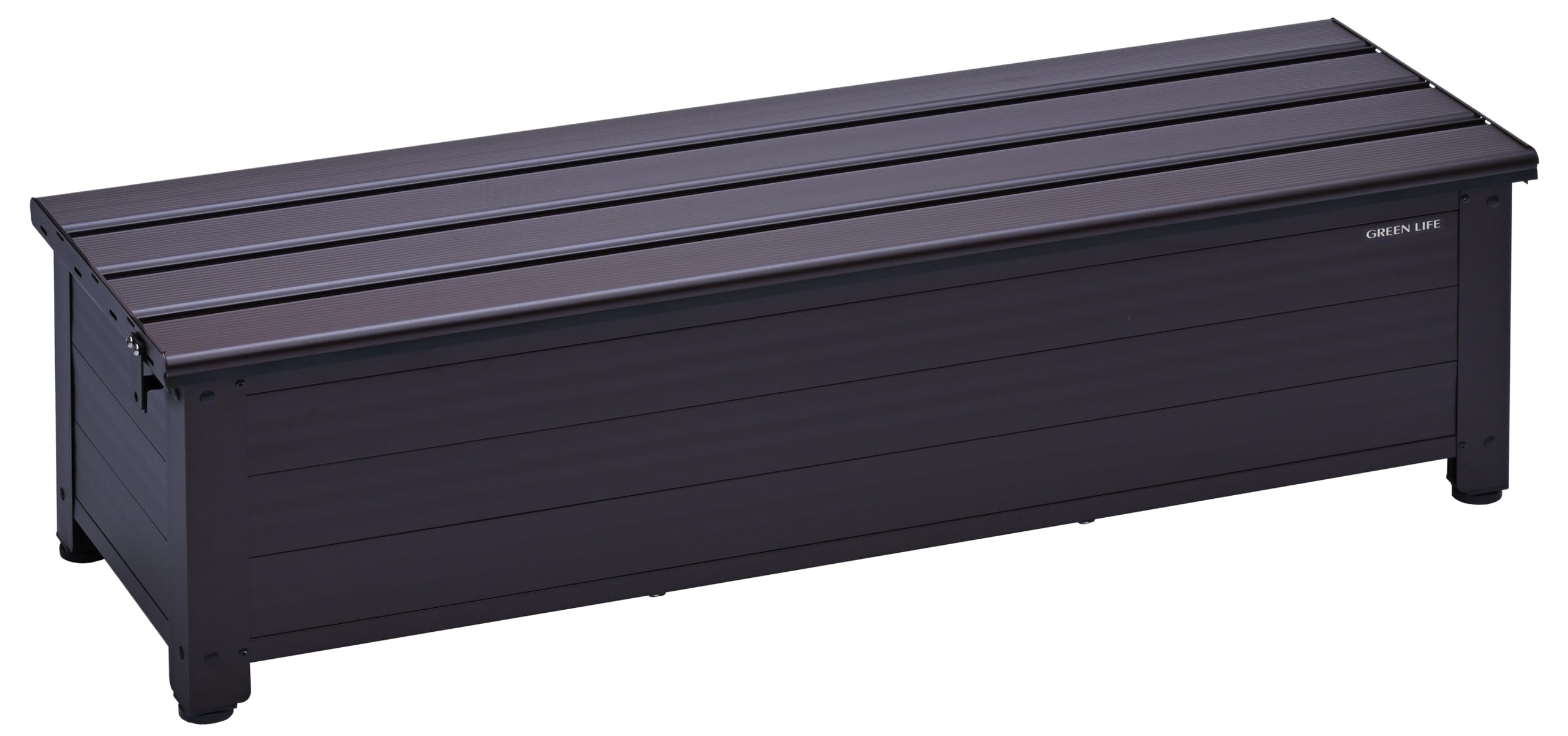 グリーンライフ(GREEN LIFE) ベンチストッカー 収納ベンチ(幅114×奥行36.5×高さ32cm 座面耐荷重100㎏)物置 屋外収納 ボックス 倉庫 縁台 屋外 ベランダ 収納 サビにくいアルミ製 ステップ 踏み台 AFS-114N商品画像
