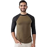 AIRDYNAM Men's Baseball T-Shirts 3/4 Sleeve Crew Neck Casual Soft Vintage Workout Athletic Classic Fitted Tee Shirt