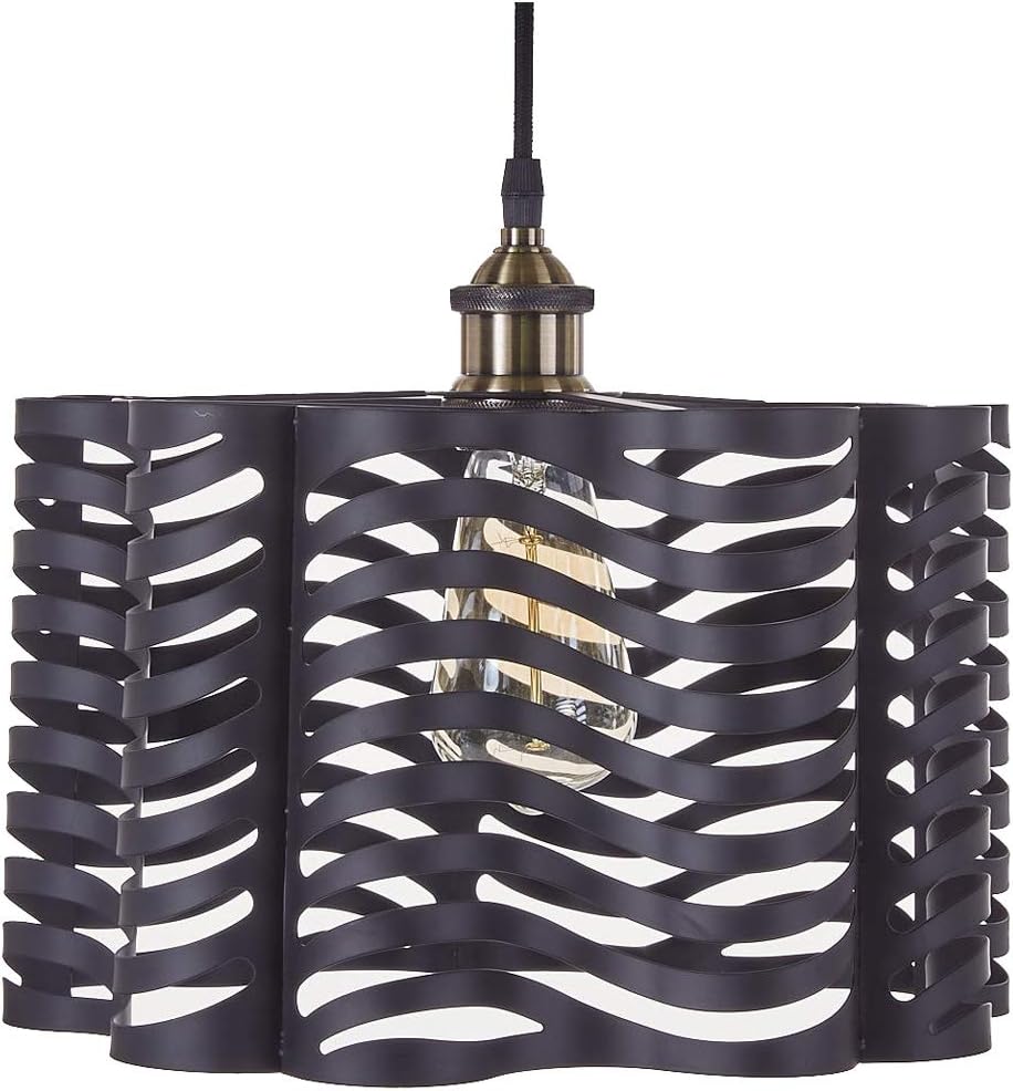 Top Lighting 1-Light Antique Black Metal Shade Chandelier Hanging Pendant Ceiling Lamp Fixture