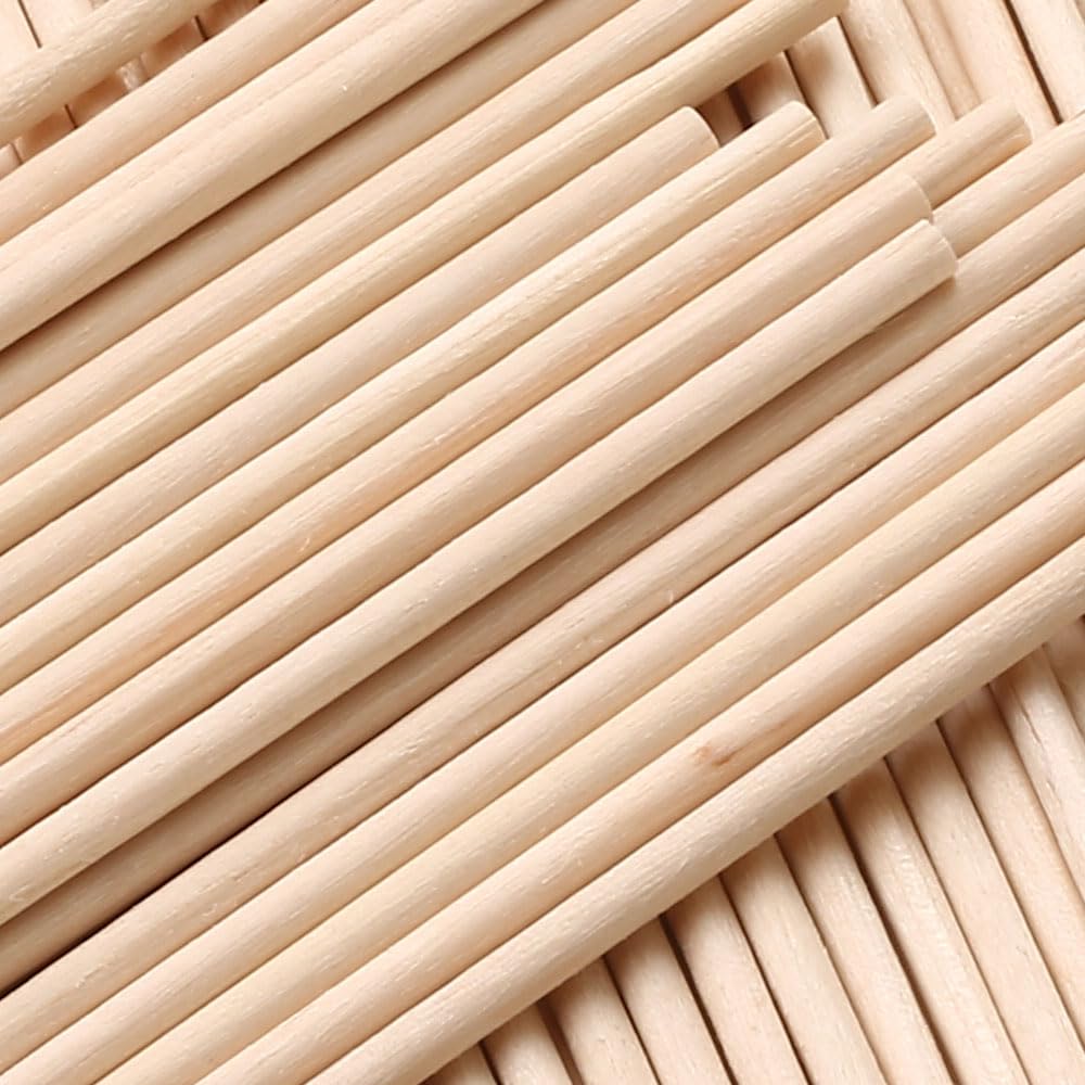 100PCS 1/8 x 12 Inch Dowel Rods Wood Sticks Wooden Dowel Rods - Unfinished Natural Wood Craft Dowel Rods - for Crafts and DIY