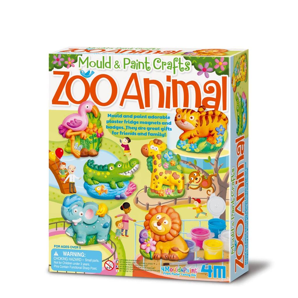 4M 404753 Mould & Paint-Zoo Animal, Multi, Natural, Earth Tones, Neutral