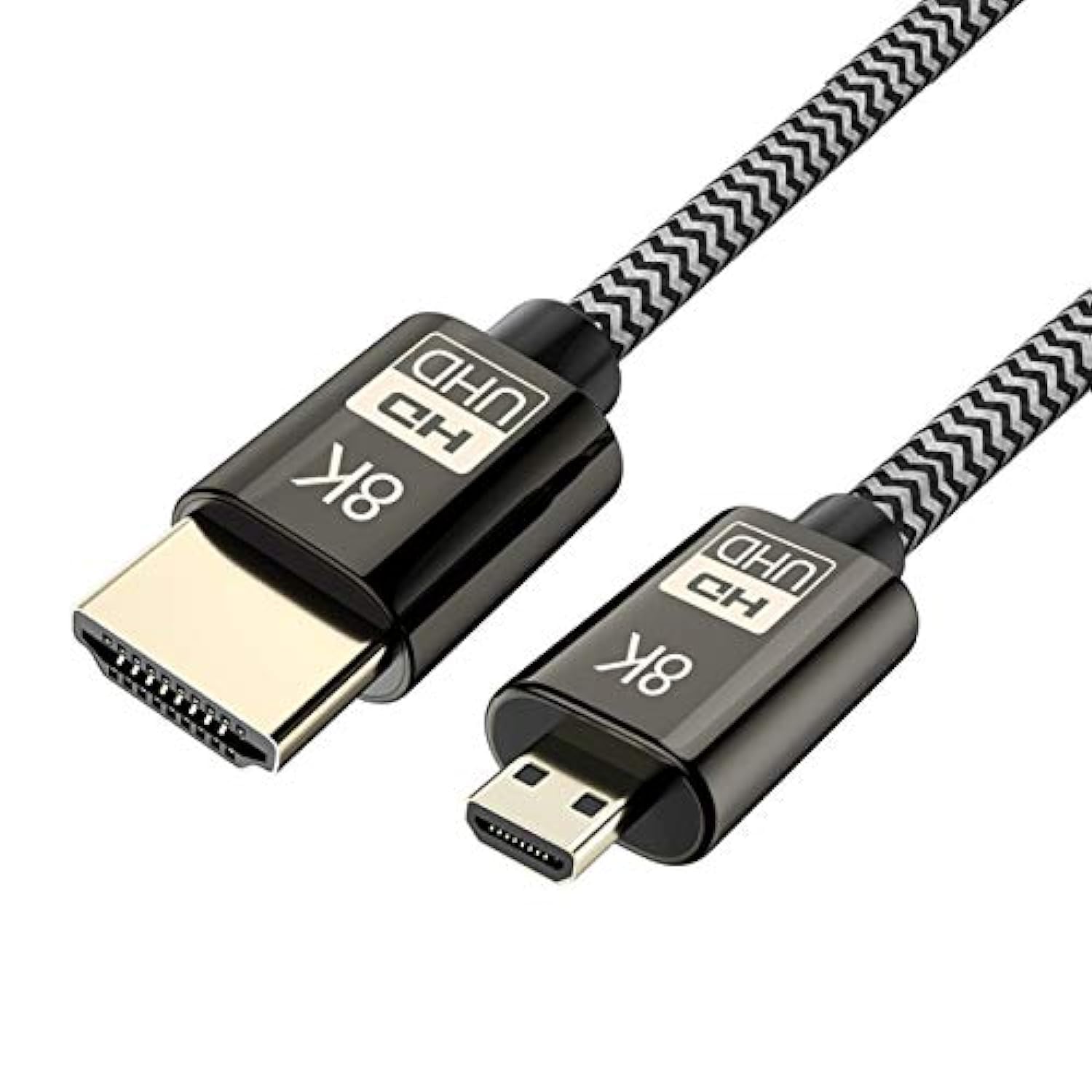 Cablecc Micro HDMI to HDMI 2.1 Ultra-HD UHD 8K 60hz 4K 120hz Cable 48Gbs HDMI Cord for Camera Tablet 1M — image 1
