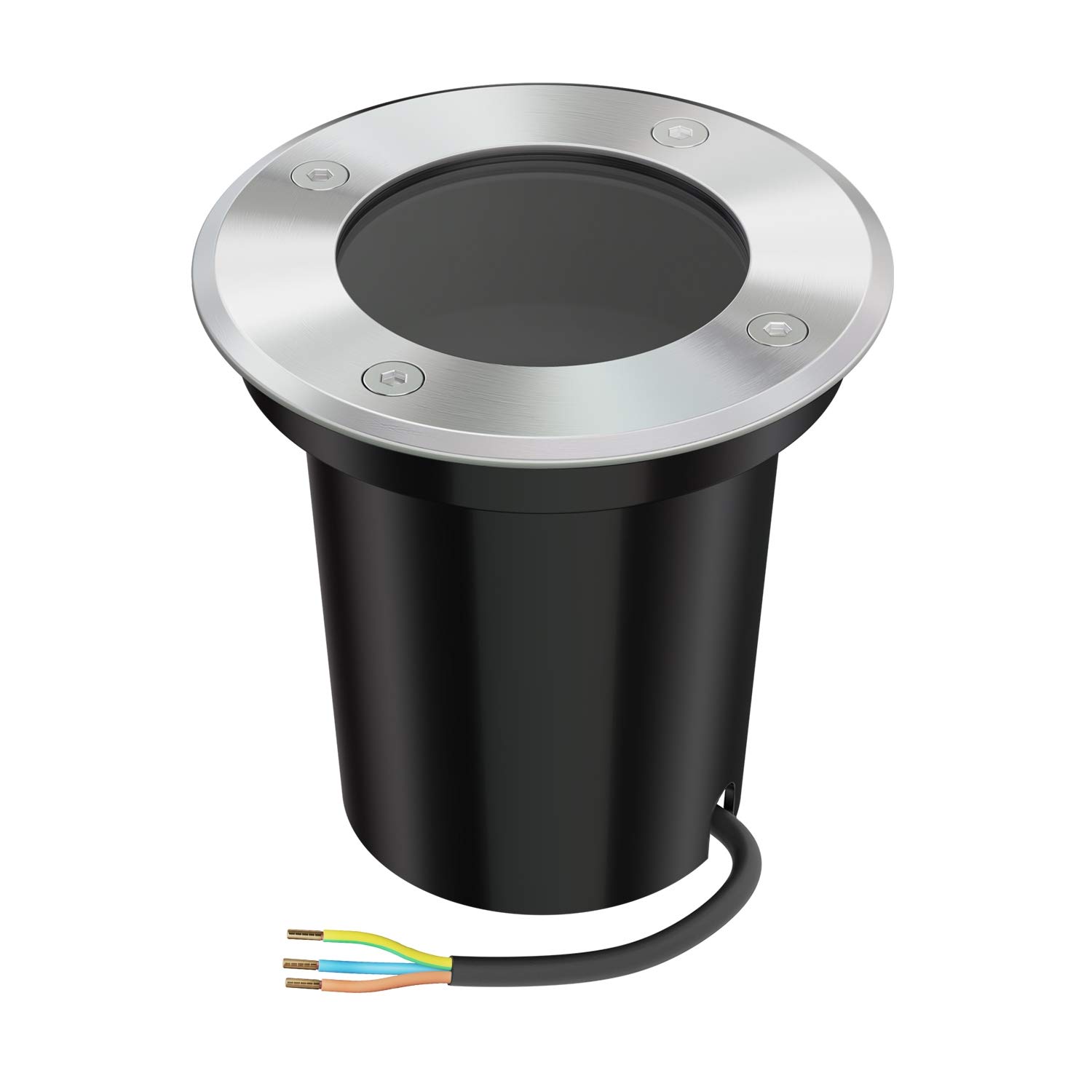 ledscom.de Recessed Floor Light BOLI for Outdoors, IP67, Stainless Steel, Round, 108mm Ø, 1x GU10 max. 15W