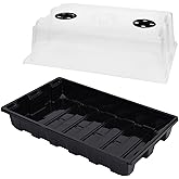 YoleShy 5 Packs Seed Starter Tray with Dome Reusable Plastic Plant Growing Trays with Humidity Domes Thickened Sturdy for Seed Starting Germination Growing Seedling Propagation,14.5"x9"