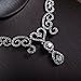 Missgrace Women Fashion Rhinestone Earrings and Rhinestone Necklace Elegant Jewelry Set Bridal Wedding Party Hair Jewelry Bridal Statement Necklace