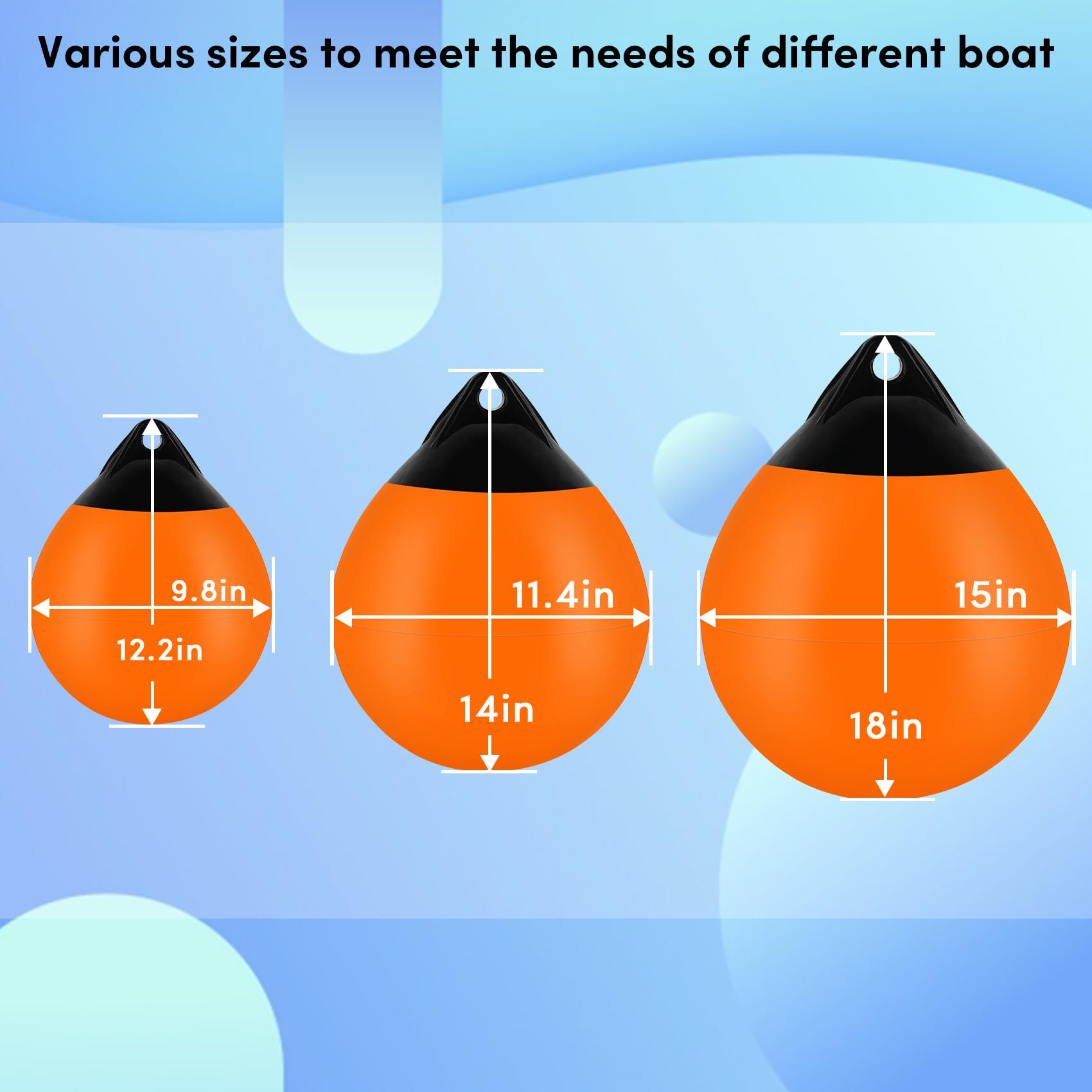 2x Marine Boat , Anchor Buoy Float Inflatable Dock Edge Mooring Buoy Dock Float For Row Boats Fishing Small Boats Yachts Boat Dock 1 5m - View #6