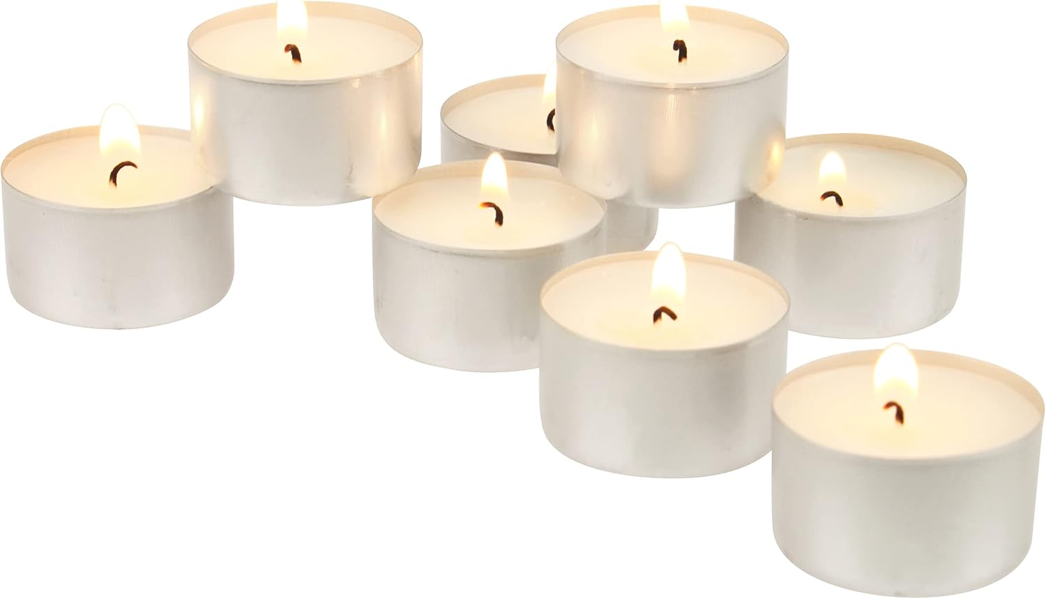 Candles & Holders - Stonebriar Bulk 50 Pack Unscented Smokeless Long Tea Light Candles with 8 Hour Extended Burn Time, White, 50 Count