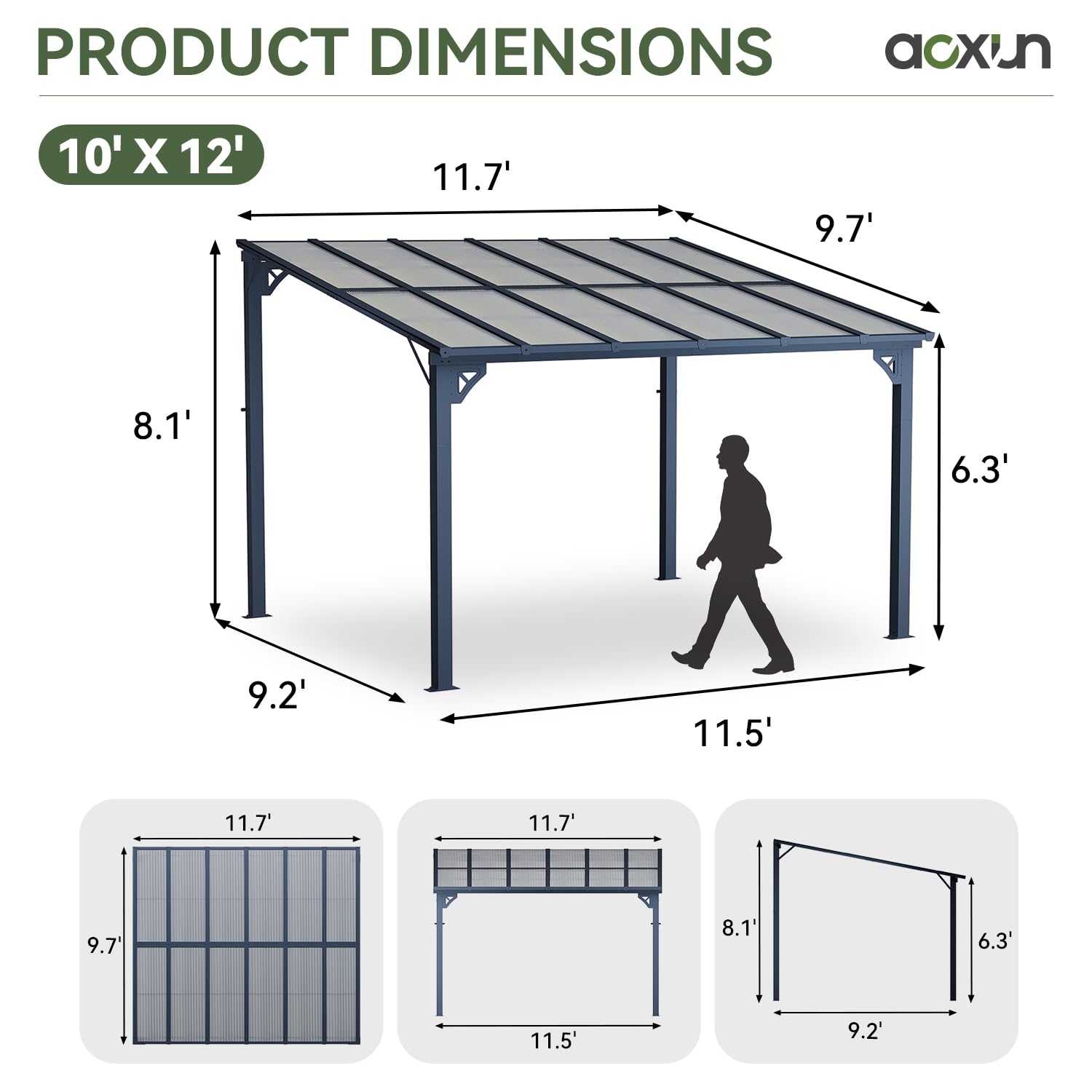 Aoxun 10 X 12 Gazebo For Patio Gazebo Pergola With Sloped Roof Aoxun 10 x 12 gazebo for patio gazebo pergola with sloped roof