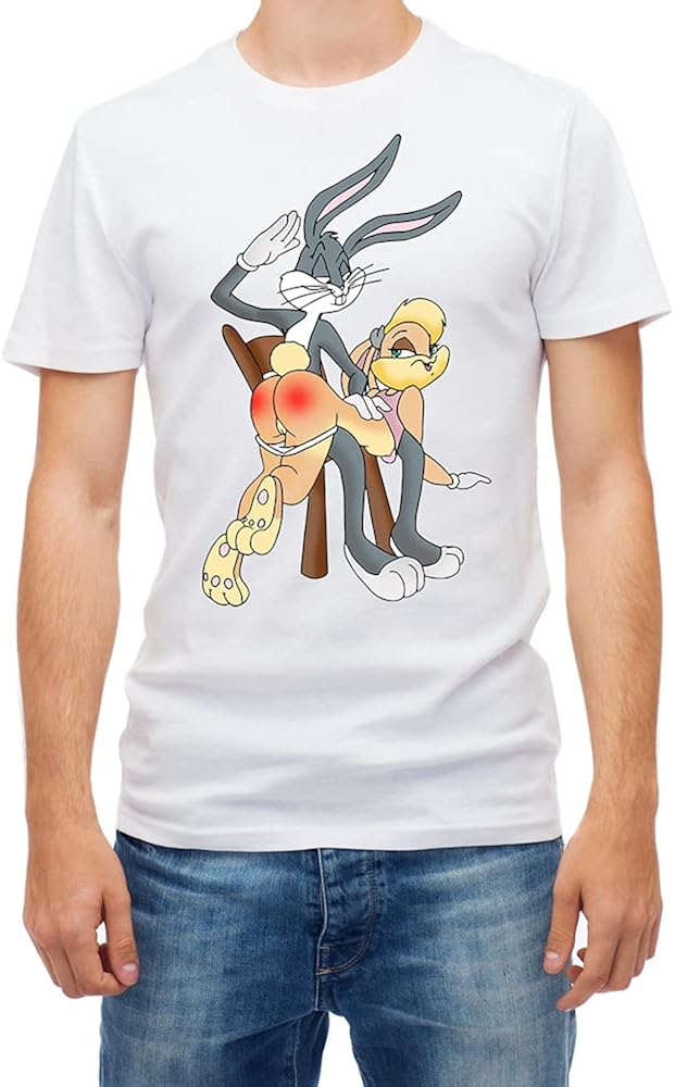 GUANGMING Bugs Bunny and Lola Funny Mens Outdoor Graphic T-Shirt ...