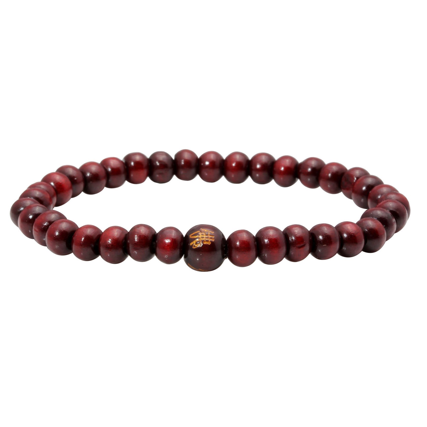 MILAKOO 6mm Wood Beaded Bracelet for Men Women Buddha Bracelet Elastic