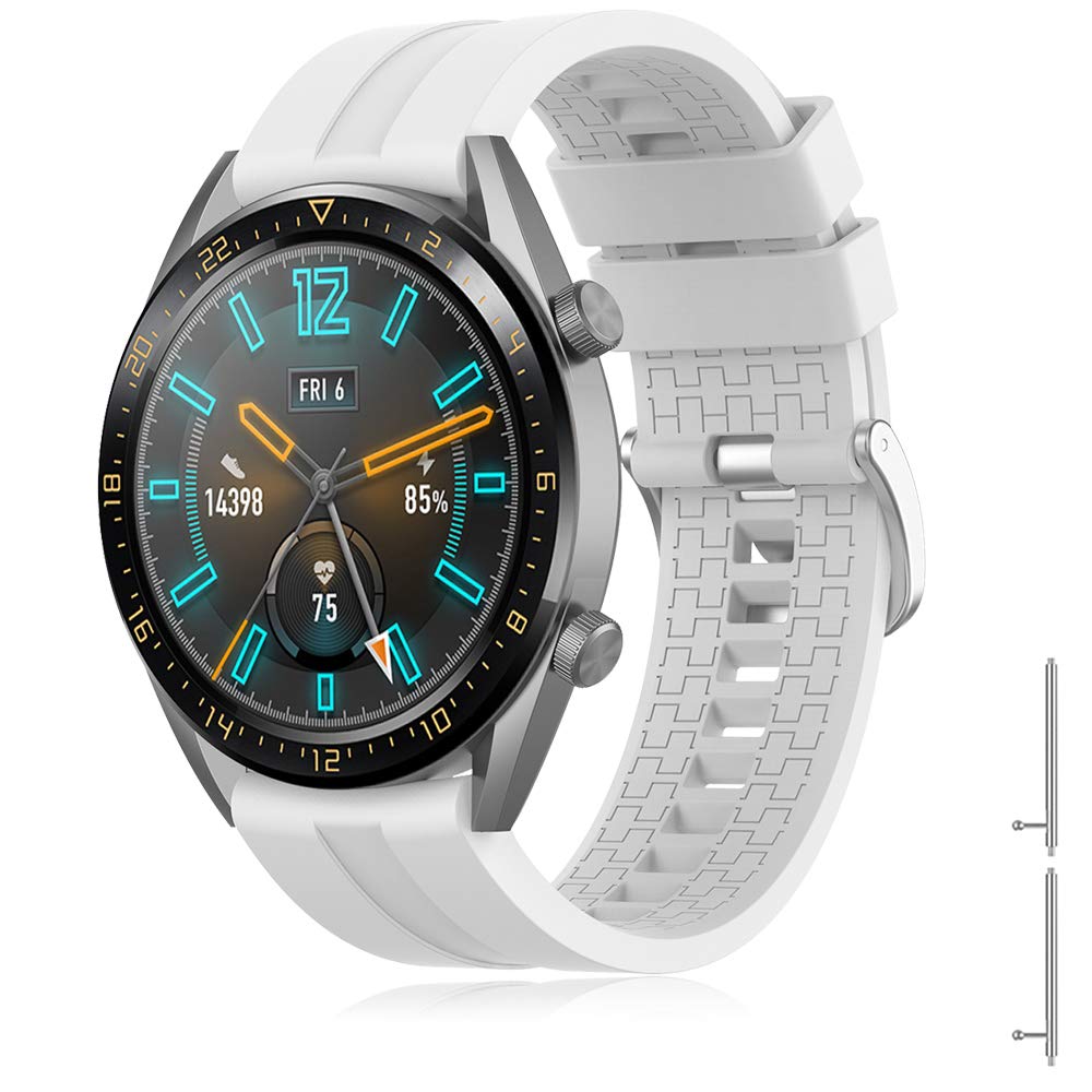 TOPsic Strap Compatible with Huawei Watch GT 2/Watch GT Fashion/Sport/Active/Elegant/Classic/Gear S3 Frontier/Galaxy Watch 46mm/S3 Classic, 22mm Silicone Watch Band Easy Fit Replacement Straps