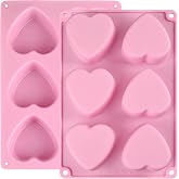 Actvty Heart Silicone Mold Soap Molds Chocolate Baking Molds | 2 Packs Heart Shaped Molds Valentine's Day for Making Handmade Soap, Bath Bombs, Candles, Cake, Chocolate Bomb and Jelly
