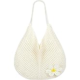 Water Bottle Crochet Tote Bag, Aesthetic Mesh Crochet Beach Bag, Hippie Knitted Tote Bag for Women