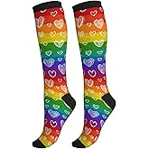 thmnj Compression Socks Knee High Support Socks Women Circulation Stockings for Athletic Running Cycling Flying