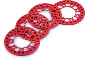MY PET ELEPHANT Zolikar 4Pcs RC 2.2 Beadlock Wheel Rings Aluminum Alloy for 1/10 Scale RC Crawler Car Accessories SCX10 D90 Wraith 90048 90018 RR10 1:10 Beadlock Wheels Upgrades, Red
