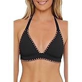 Lucky Brand Women's Marbella Halter Bikini Top, Adjustable, Tie Back, Swimwear Separates