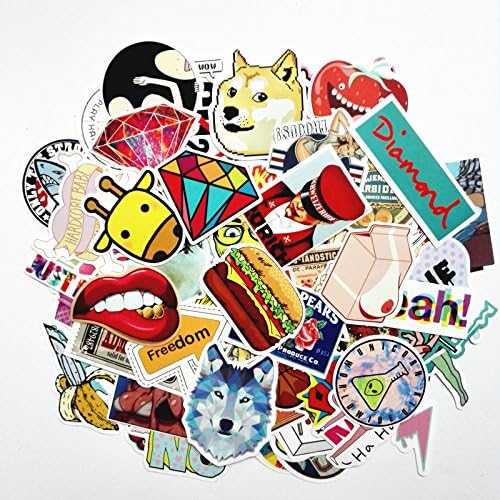 Elelife Sticker Pack 100-Pcs Sticker Decals Vinyls for Laptop,Kids,Cars,Motorcycle,Bicycle,Skateboard Luggage,Bumper Stickers Hippie Decals bomb Waterproof (Style - B)