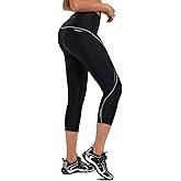 baleaf Women's Bike Pants High Waist 4D Padded Cycling Capris Shorts 3/4 Biking Tights Pockets UPF50+