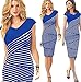 Eshion Women Black Striped Sleeveless Formal Pencil Midi Dress