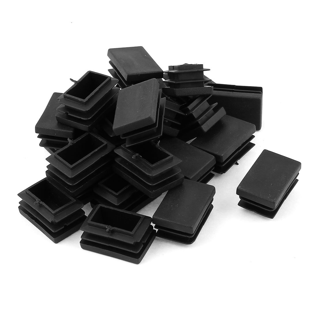 Sourcingmap 20mm x 30mm Plastic Rectangle Cap Tube Inserts End Blanking 24 Pcs