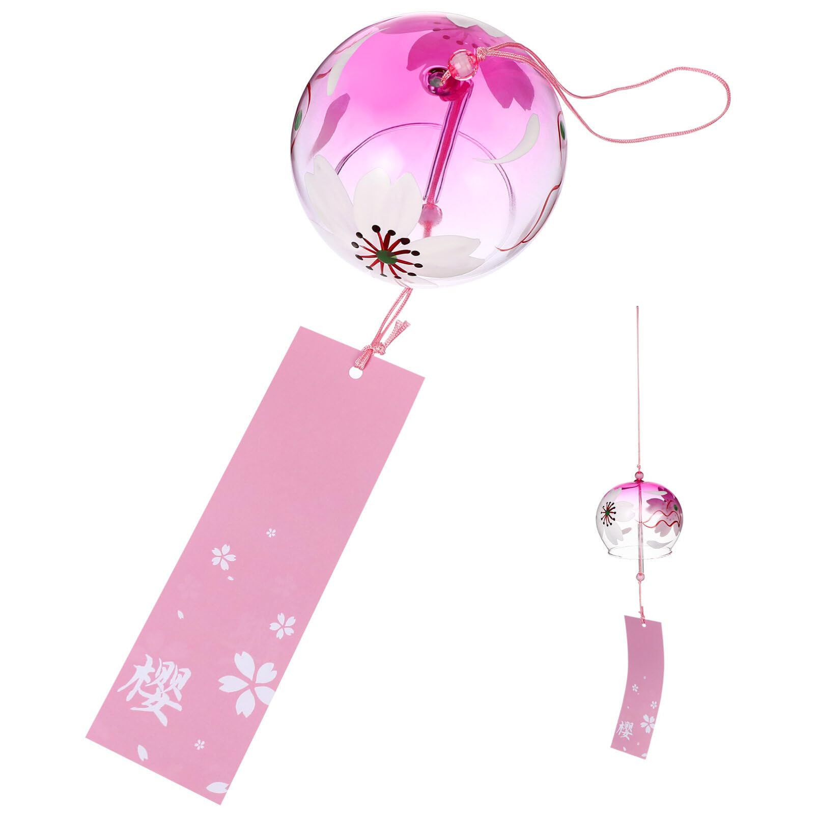 Glass Wind Bells Japanese Wind Chime Flower Chime Handmade Birthday for Gardens Hallways Stores Corridors Yards Home