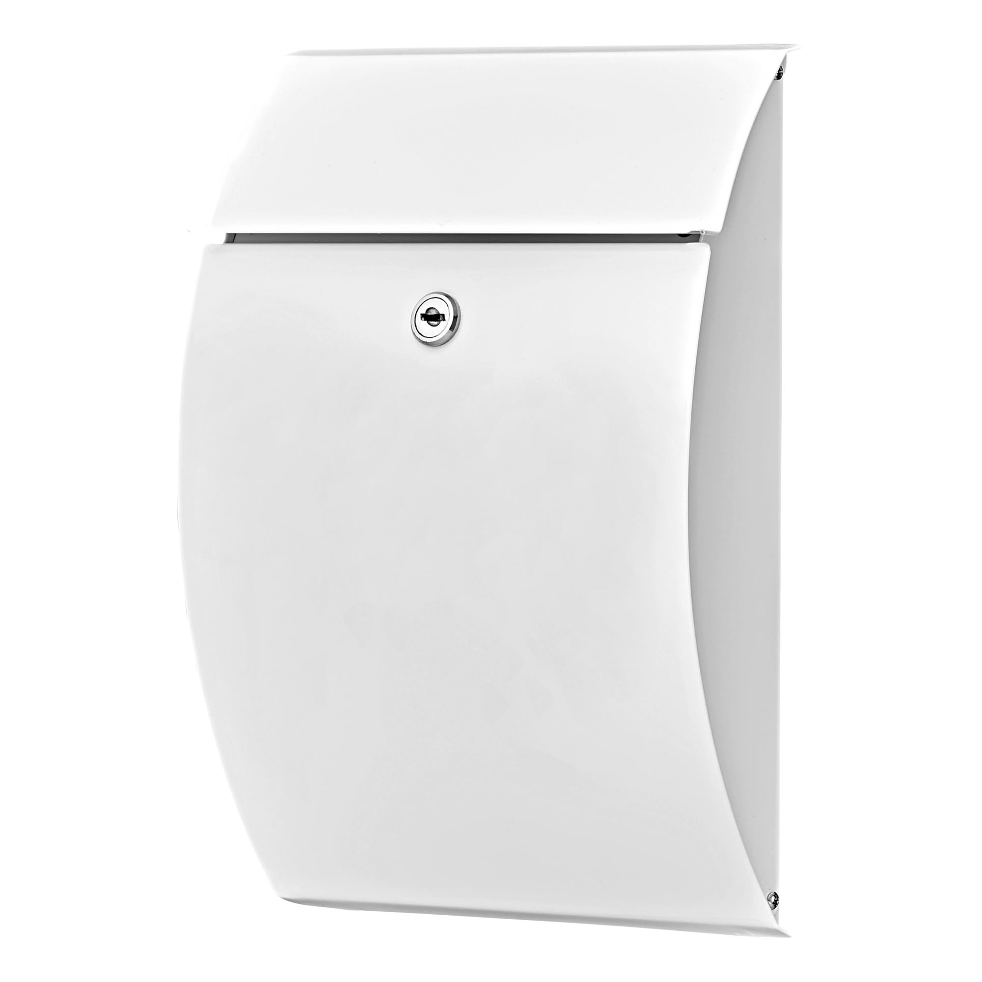 Burg Wächter Capri 813 W 38700 Letter Box Without Newspaper Compartment and Name Plate Galvanised Steel Insert Format DIN B5 Includes 2 Keys White (Similar to RAL 9016) 215 x 304 x 80 mm