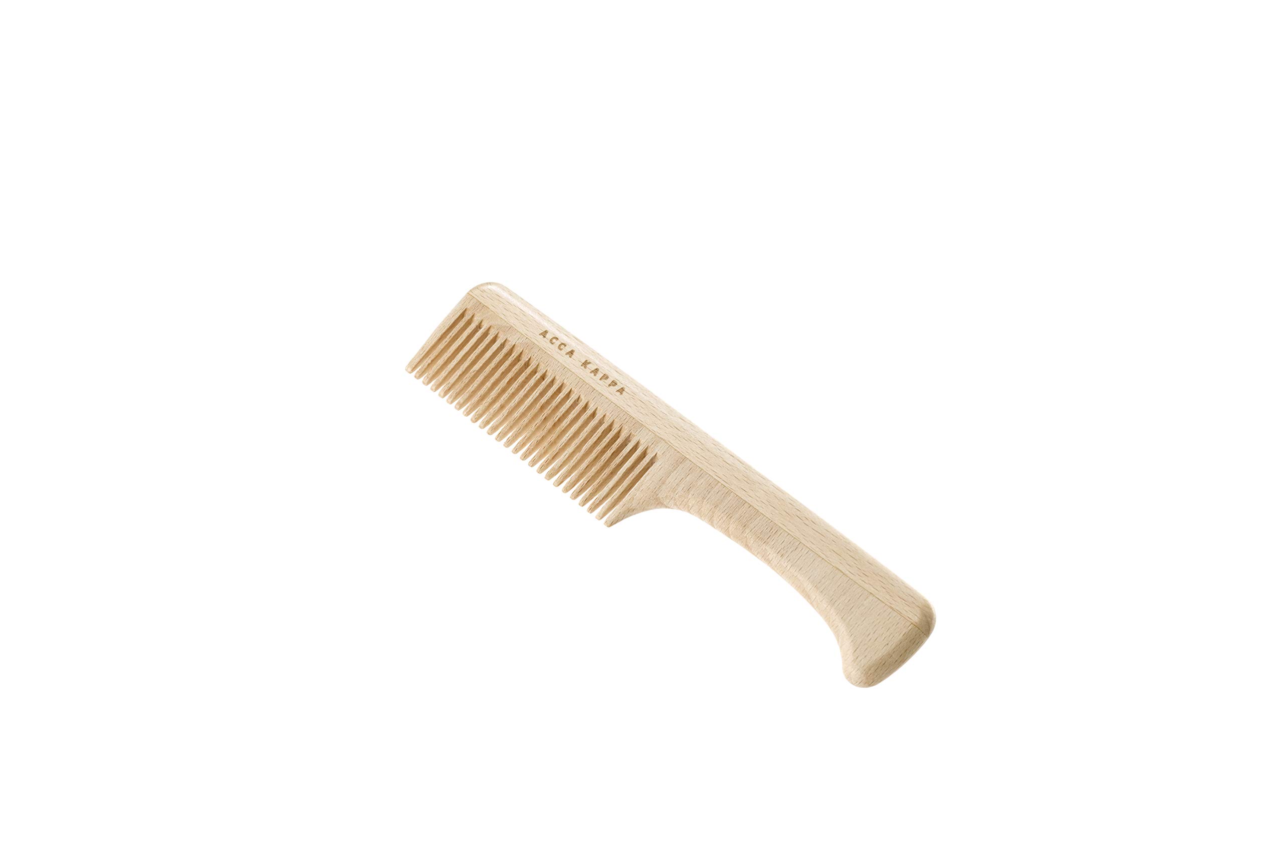 Acca Kappa Beech Wood Fine Tooth Comb with Handle