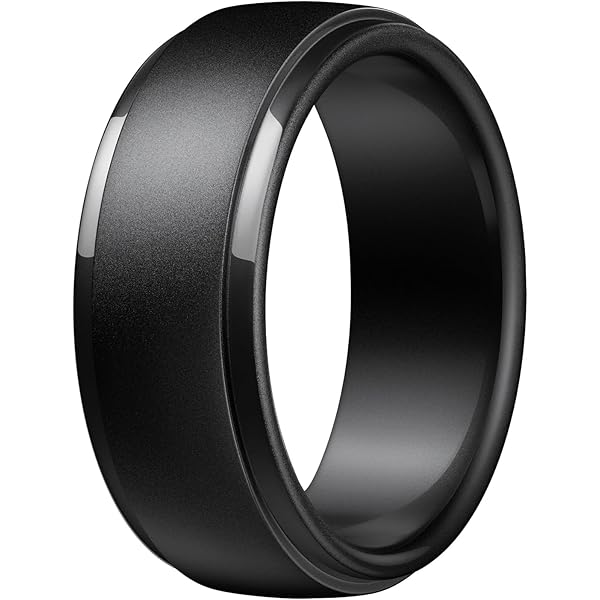 ROQ Silicone Wedding Rings For Men - 6 Pack, 8mm Width, Breathable Comfort-Fit Design, Multiple Colors (Size 16)