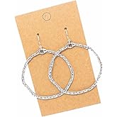 Large Hammered Wavy Hoops on Sterling Silver Earrings Boho Bohemian