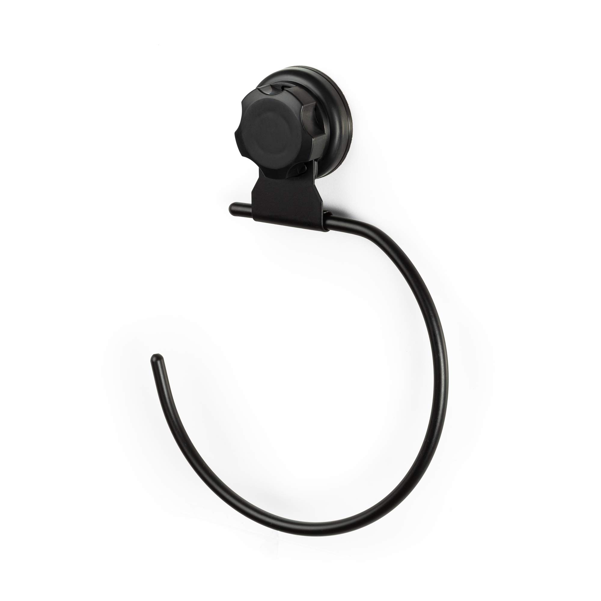 Compactor Bestlock Wall Mounted Towel Ring, Suction Cup Mounting, Supports up to 6kg, 16 x 2.5 x H.22 cm, Black, RAN9783