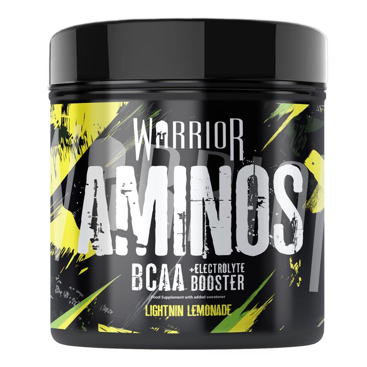 Warrior Aminos + Electrolyte Powder 360g - Amino Acid (BCAA) Hydration Formula for Performance & Recovery - Supplement for Intra or Post Workout - 30 Servings (Lightnin Lemonade)