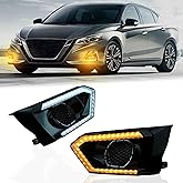 GEEGEETOP Switchback White/Amber LED Front Bumper Fog Daytime Running Lamp Flash LED Turn Signal Feature Compatible with Nissan Altima 2019-2022 S SR SV SL Platinum