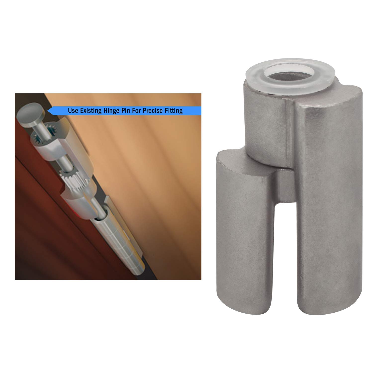 Nuk3y Door Saver 3 III Hinge Pin Stop for Residential Doors Fits All 3 to 4-1/2 Hinges, Satin Nickel by Nuk3y